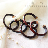 民族风野生无节鸡血藤手镯男女款 天然情侣戒指金刚藤西藏藤木镯子