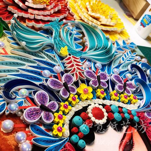 古风人物京剧花旦大尺寸成品衍纸