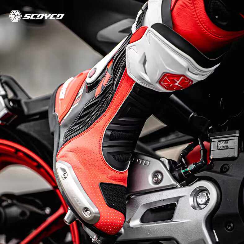 赛羽SCOYCO摩托车竞赛机车赛车鞋R3骑行靴防滑防护防摔男款MR003