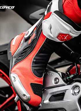 赛羽SCOYCO摩托车竞赛机车赛车鞋R3骑行靴防滑防护防摔男款MR003