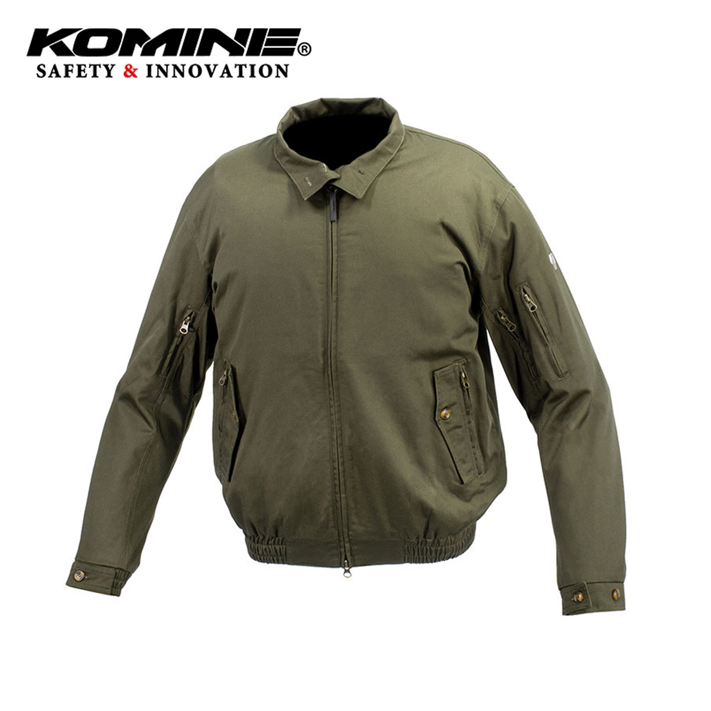 KOMINE日本春秋冬休闲款夹克衫翻领骑行服加棉保暖赛车服JK-5911