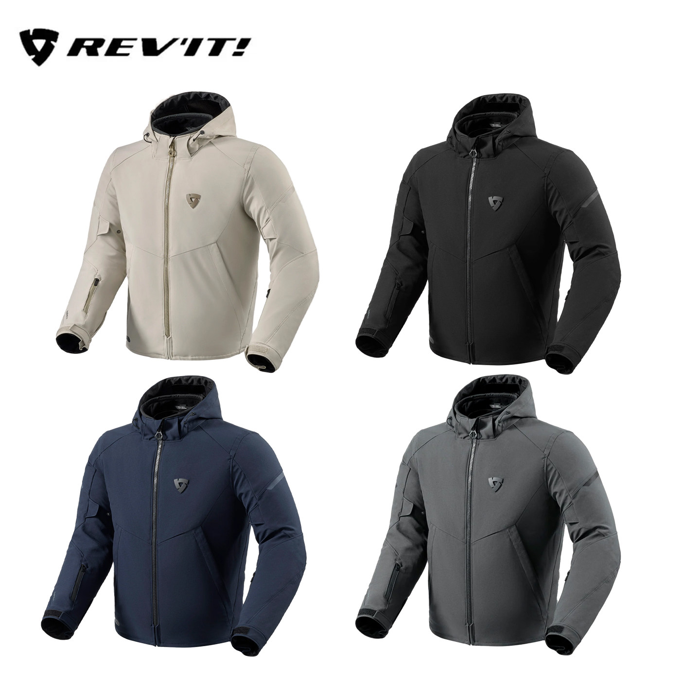 REVIT燃烧2 PRO骑行服防水连帽软壳机车夹克男秋冬保暖防风防摔