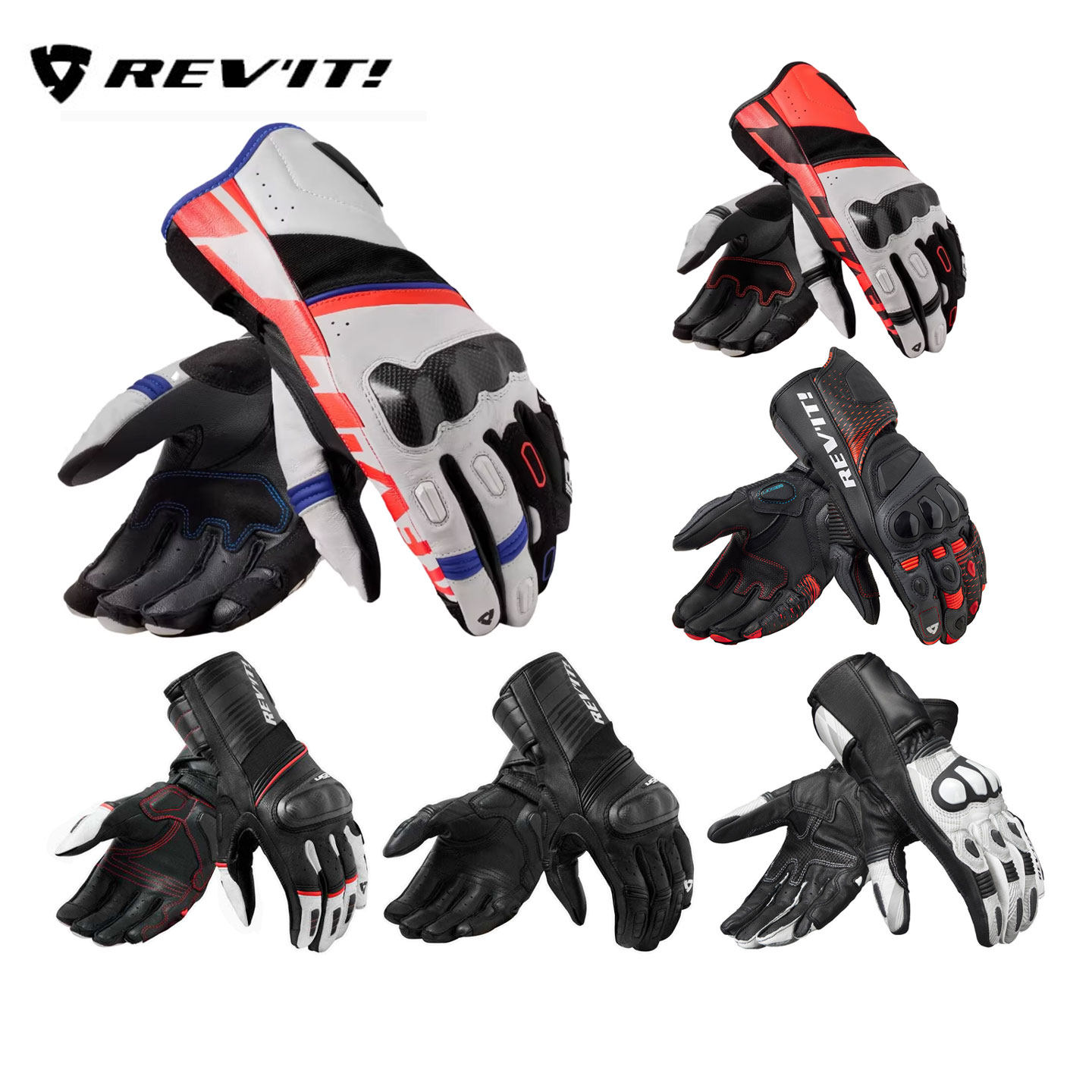 REVIT竞速摩托车机车手套 RSR4/5 长款全皮TPU护腕春夏透气联盟2