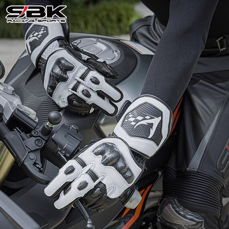 SBK 摩托车竞技手套碳纤维防护长款骑行机车赛车防摔四季SB-6/8