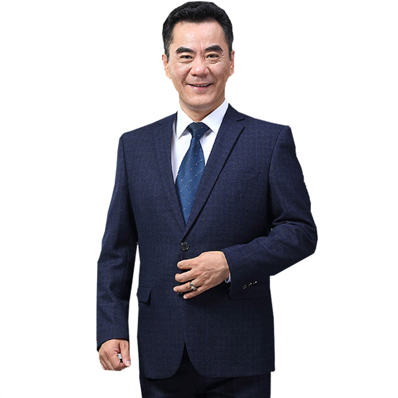 中老年西装男士喜爸中年人爸爸西服套装婚礼父亲春秋婚宴结婚正装