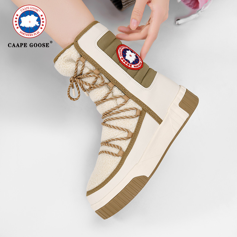 加拿大大鹅雪地靴男女冬季加绒加厚防水防滑东北户外登山滑雪棉鞋