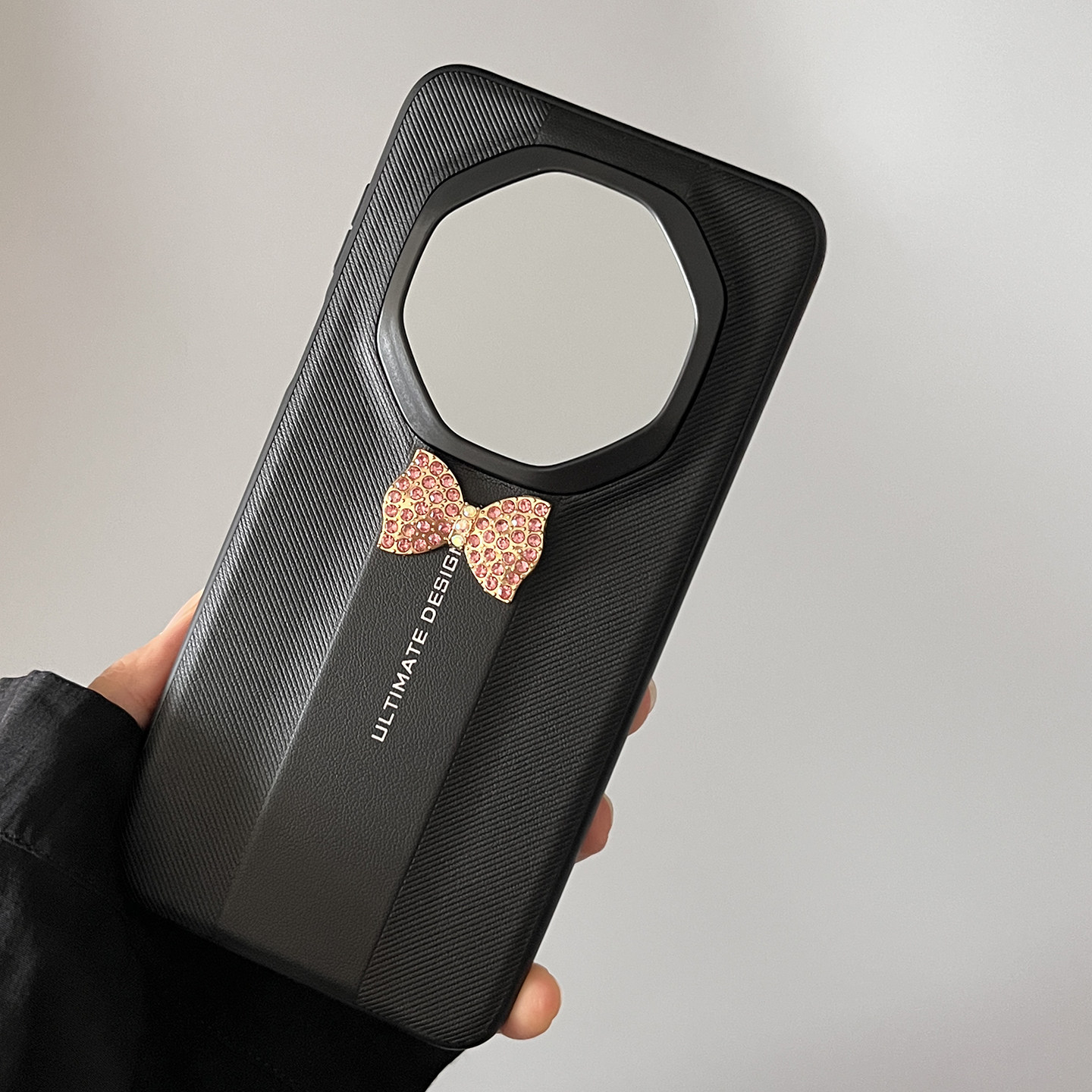 新款华为mate70rs非凡大师版水钻蝴蝶结手机壳个性创意领结软边防摔mate80rs保时捷原厂纹理保护套女款奢华壳