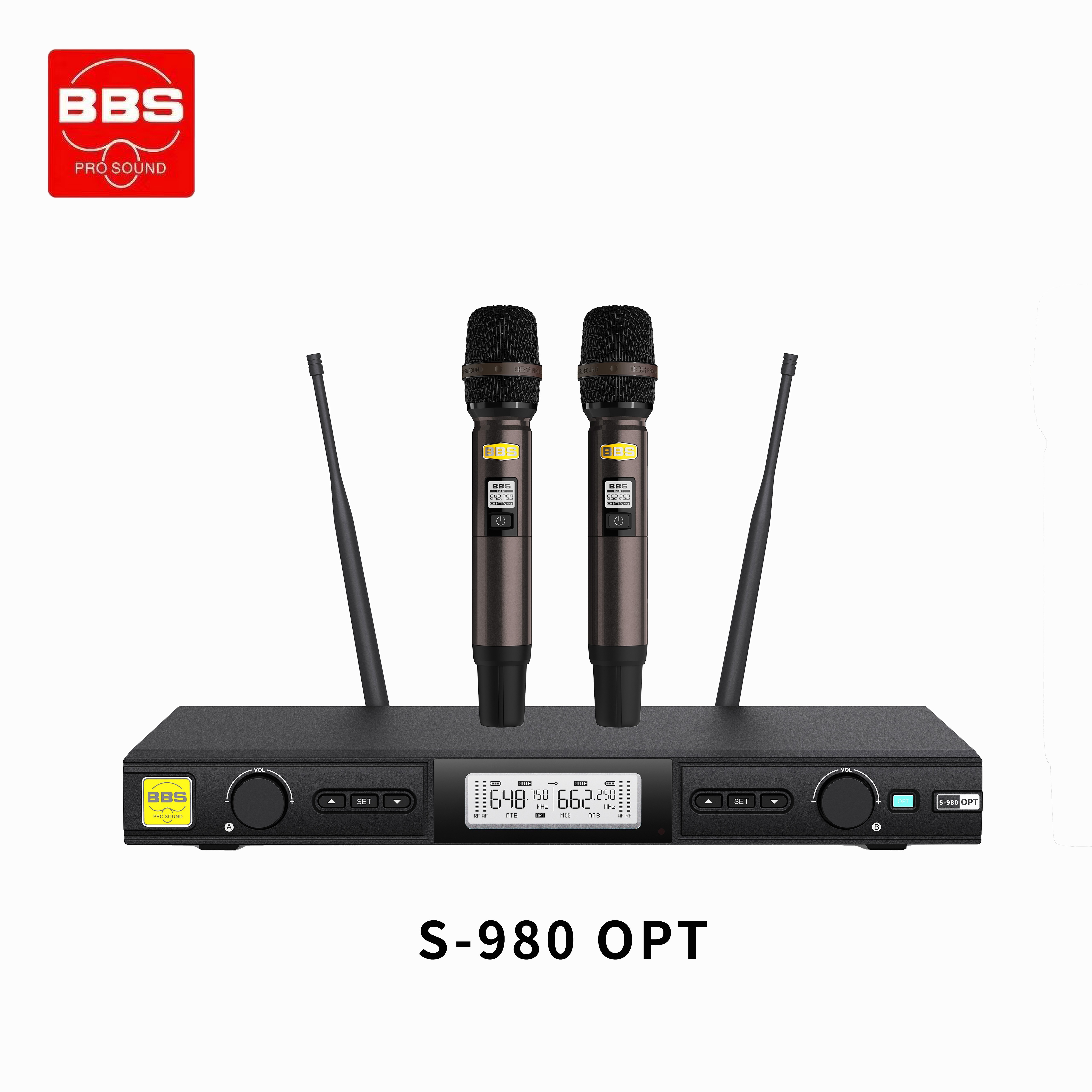 BBS S-980OPT光纤输出无线话筒KTV娱乐麦克风舞台演出一拖二U段