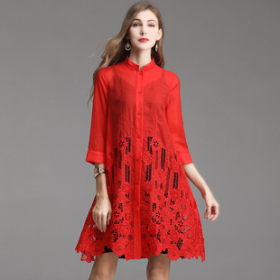 新中式上衣女夏春秋安娜滕复古国风镂空刺绣中长款防晒开衫外套