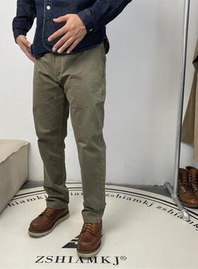 新款男士基础百搭休闲裤简约纯色直筒裤棉质微弹力裤子男生 5086