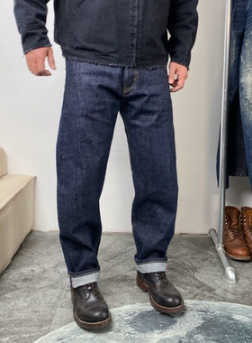 重磅窄幅赤耳丹宁牛仔裤16OZ美式牛仔裤男士宽松复古脱浆长裤5026