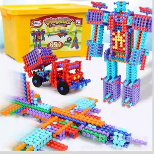 光华竹节棍积木男孩女孩3-8岁儿童大颗粒PLAYSTIX拼装搭益智玩具