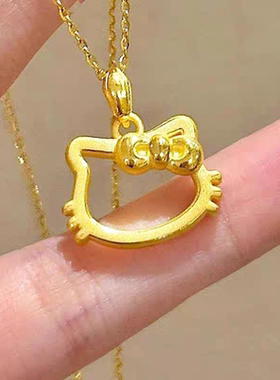 精制轻奢黄金小吊坠金+银潮女生