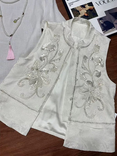 新中式国风重工刺绣马甲2026春季新款高端年轻款小个子坎肩背心