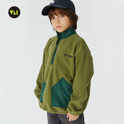 JUSTIN冬季男女童摇粒绒山系绒衫