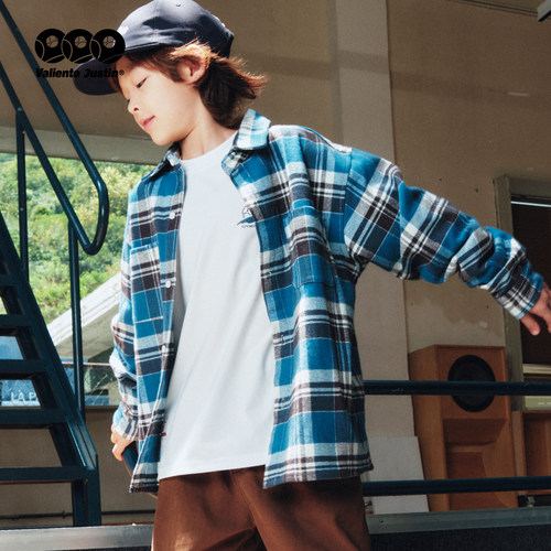 格子衬衫男童青少年cityboy美式