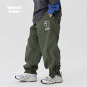 JUSTIN春秋无氟特氟龙三防速干训练运动中性中大童休闲长裤 束脚裤