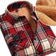 2025秋冬新款 保暖衬衣男 衬衫 磨毛格子羊羔绒加绒加厚男士 保暖长袖