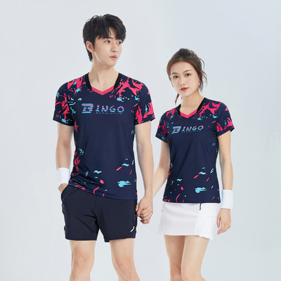 羽毛球服男女短袖上衣速干运动跑步休闲透气乒排球比赛团购定制服