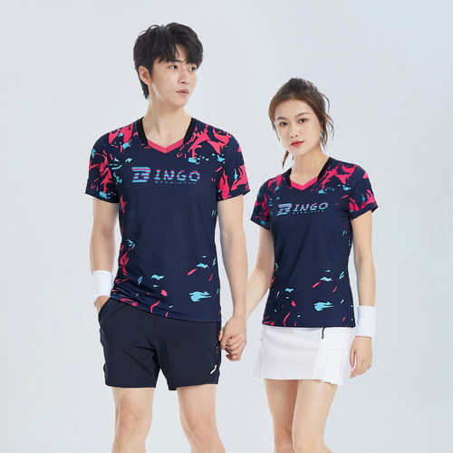 羽毛球服男女短袖上衣速干运动跑步休闲透气乒排球比赛团购定制服