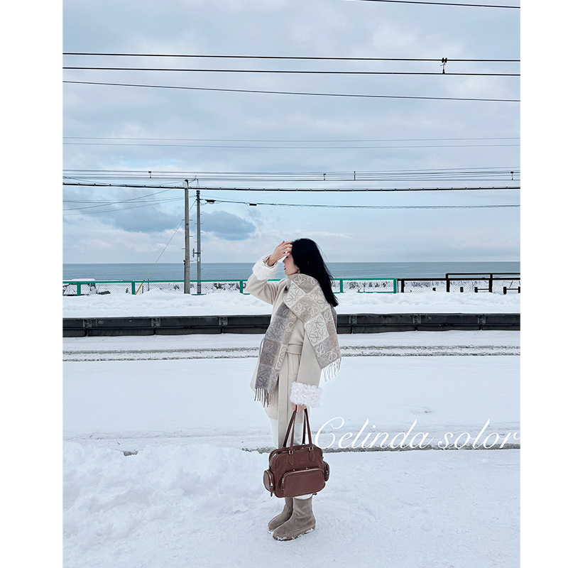 娇阳自制 盼一年！澳洲羊绒羊毛+托斯卡纳羊毛皮草袖米色系带大衣