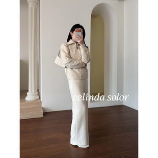 康赛妮羊绒羊毛立体钩花白色厚款 级品质 针织外套 柜上万元 娇阳