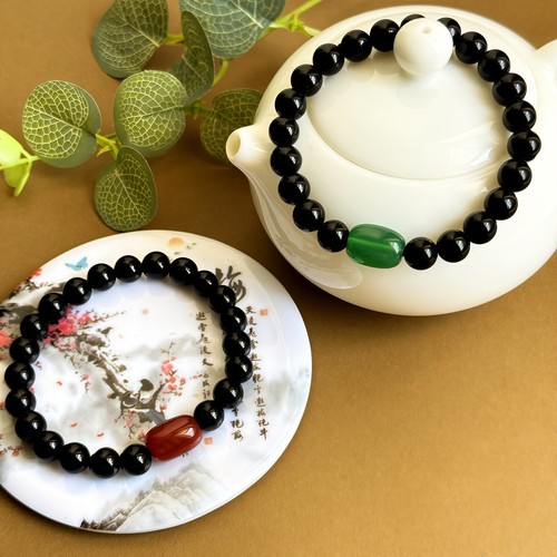 天然黑曜石手串男女款本命年转运