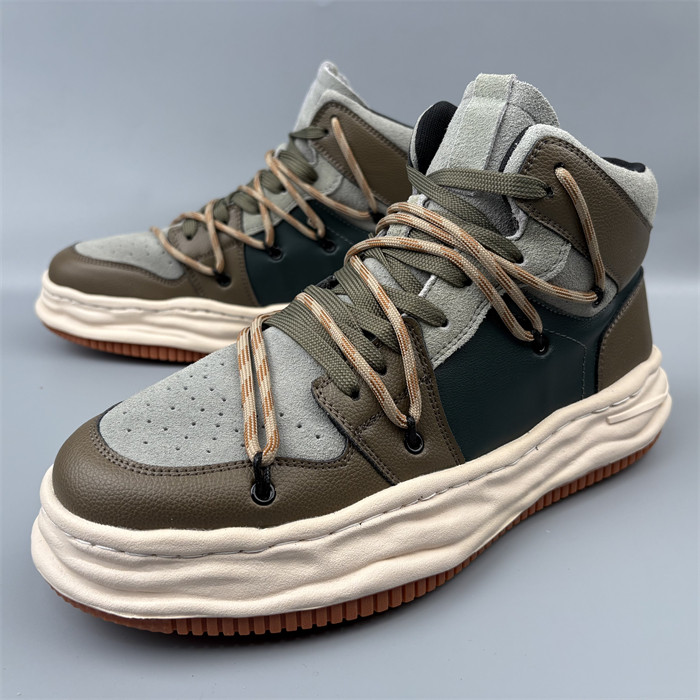 真皮高帮板鞋厚底拼色系带休闲运动鞋百搭潮鞋原单撤柜捡漏男鞋子,流行男鞋,高帮鞋,淘宝优惠券,粉丝福利购,淘宝优惠卷