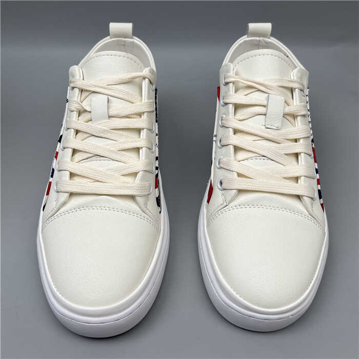 撤柜休闲拼接布真皮男鞋透气潮流