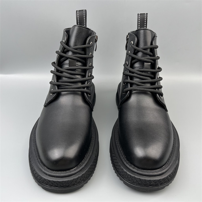 外贸真皮机车男士靴子拉链牛货工装皮鞋皮靴断码高帮马丁黑色男鞋