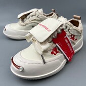 翻盖开口笑板鞋 真皮撤柜鞋 男女厚底增高休闲鞋 白色系带丑萌大头鞋