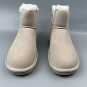 冬季 商场捡漏品牌 反绒牛皮东北男鞋 皮毛一体雪地靴男士 羊毛面包鞋