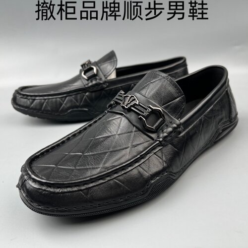 撤柜稀缺断码真皮豆豆鞋男士休闲一脚蹬懒人鞋透气金属扣头层牛皮