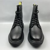 靴百搭短靴牛皮捡漏鞋 英伦风真皮马丁靴男士 中筒系带黑色工装 撤柜