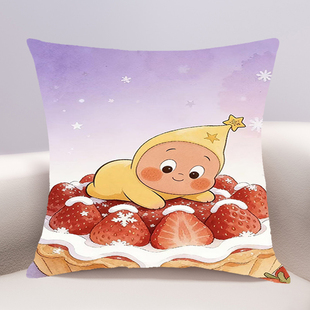 草莓塔星星人十字绣抱枕2026年新款客厅沙发儿童卧室靠枕小件满绣