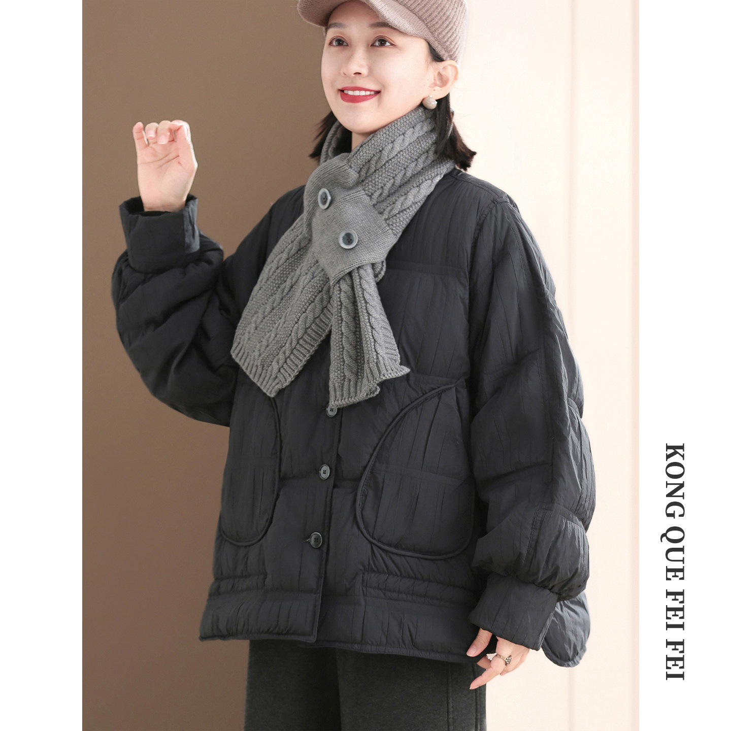 孔雀飞飞 版型爆赞 2025冬装新款韩版大码遮肉减龄90白鸭绒羽绒服,女装/女士精品,羽绒服,淘宝优惠券,粉丝福利购,淘宝优惠卷