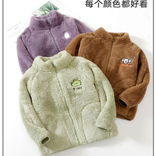 2025年秋冬新款 男女童舒棉绒外套珊瑚绒宝宝上衣可爱亲子款