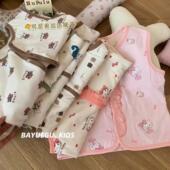 秋冬款 柔软坎肩 双层蚕丝男女童马甲宝宝保暖背心儿童无袖