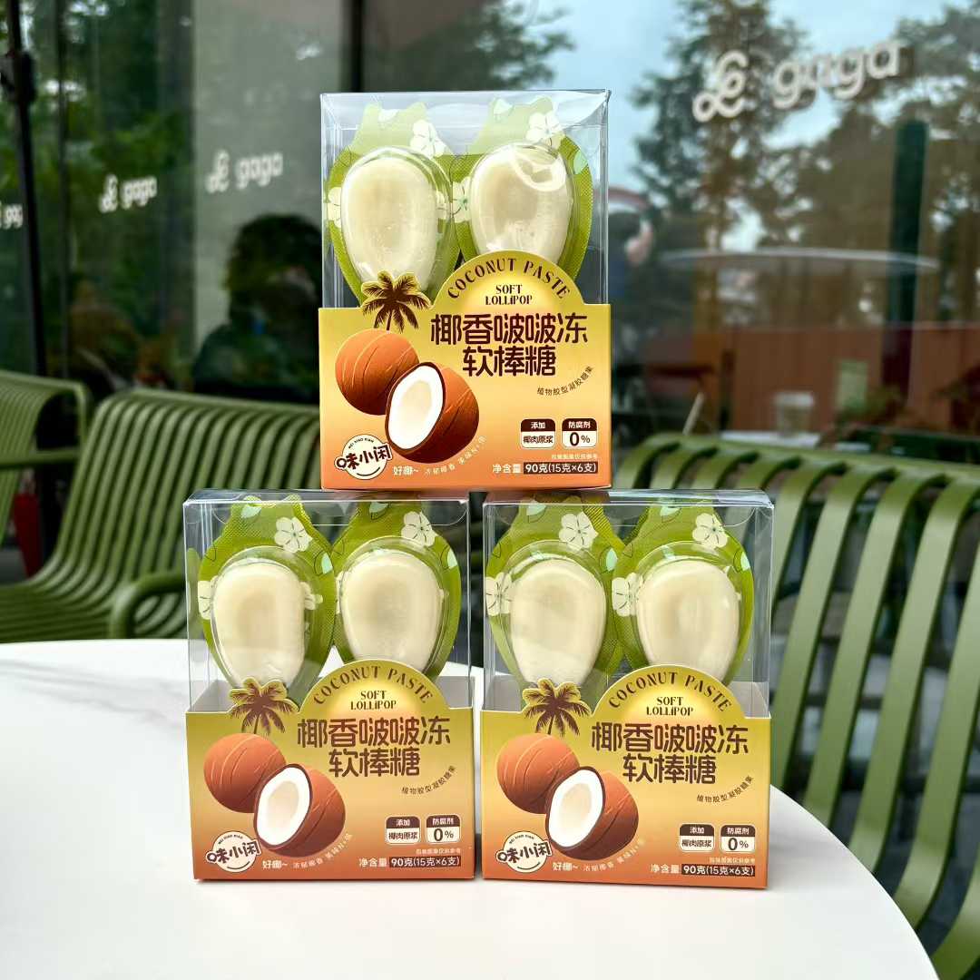 椰香啵啵冻软棒糖6支入90克*12盒/组