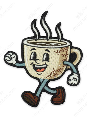 现货 美国PDW Coffee Morale Patch 咖啡杯臂章 魔术贴 士气章