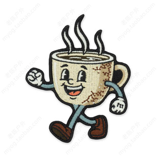 现货 美国PDW Coffee Morale Patch 咖啡杯臂章 魔术贴 士气章