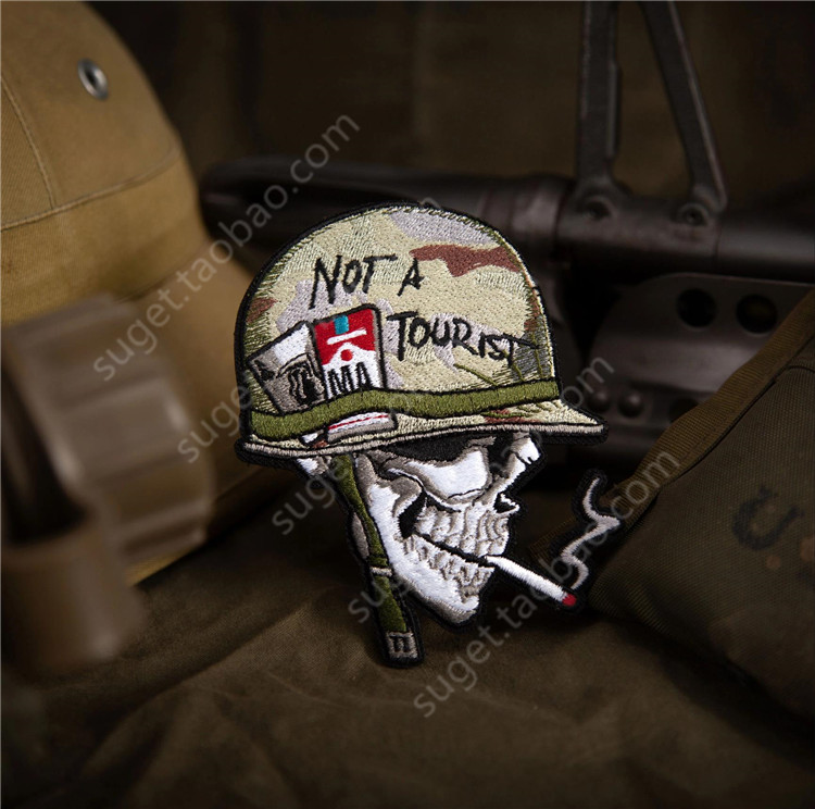 现货美国越战骷髅大头臂章