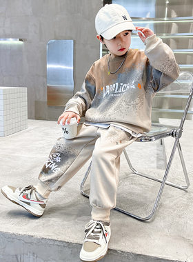 儿童装男童春装套装2026新款春秋款中大童春季卫衣男孩运动帅气潮