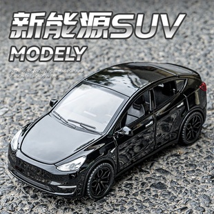 嘉业1：32特斯拉Model Y新能源合金车模开门汽车声光模型玩具汽车