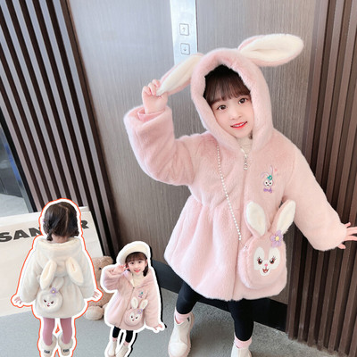 女宝宝新款冬装加绒加厚外套