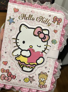 A5Kitt手账本可爱印花蕾丝花边全彩页磁吸扣硬壳皮面笔记本记事本