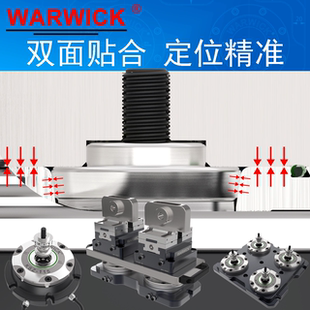 沃维克气动零点定位系统双面贴合CNC加工中心345轴精密气动卡盘