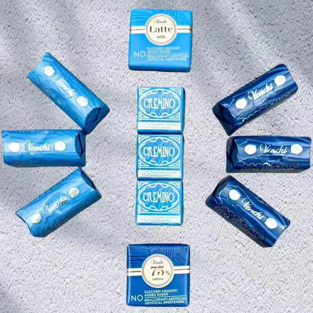 意大利进口闻绮Venchi0糖0代糖75%黑巧排块榛子仁夹心Cremino零食