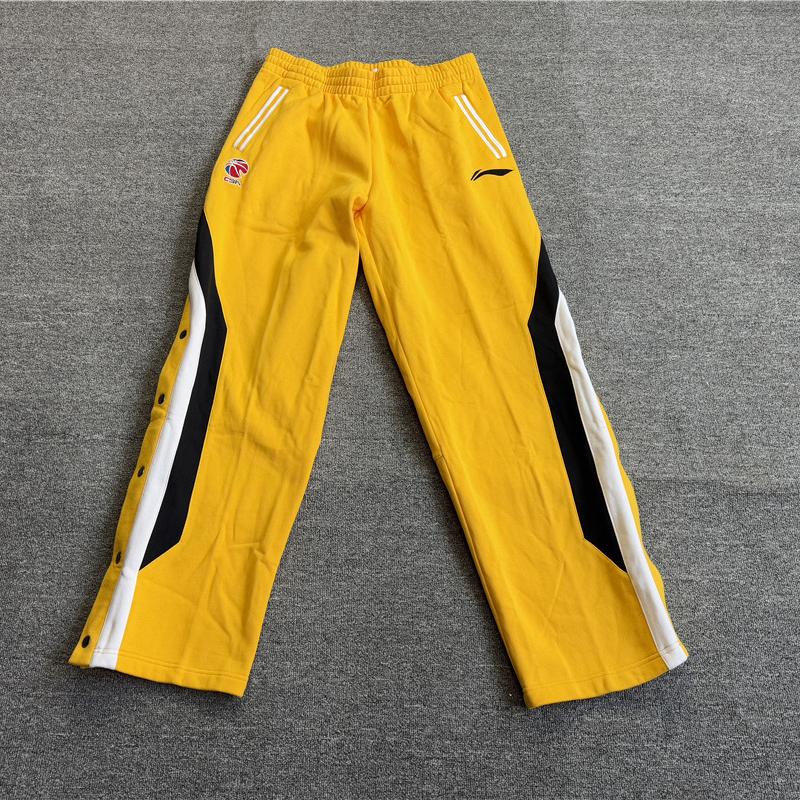 李宁CBA赞助浙江广厦主场出场按扣加绒保暖大码运动长裤AYKH391-1