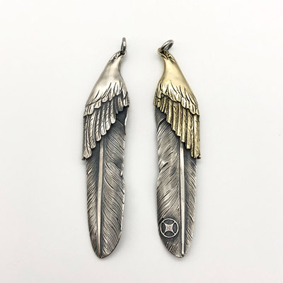 鹰头项链机车风纯银吊坠